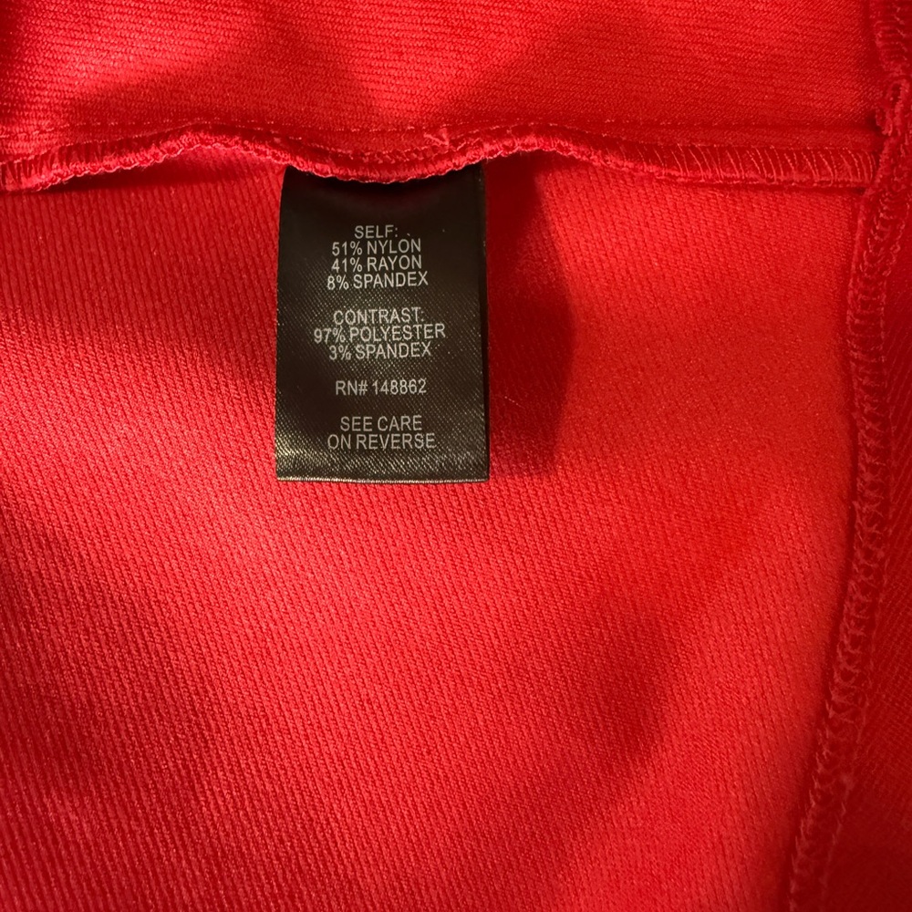 Torrid Red Tuxedo-Style Wrap Dress Black Satin Trim Size 20 - Picture 8 of 9